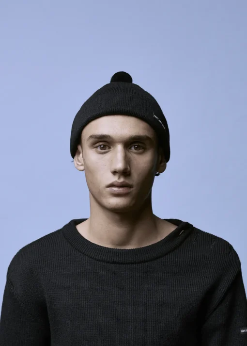 Bonnet à pompon en coton Quatre Hivers
