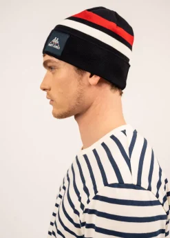 Bonnet à rayures contrastées en laine Kop