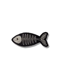Broche brodée Arête