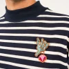 Broche brodée Corail