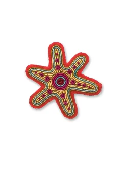 Broche brodée Etoile de mer