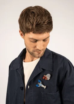 Broche brodée Hermite