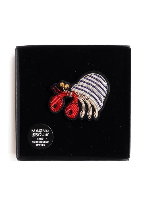 Broche brodée Hermite