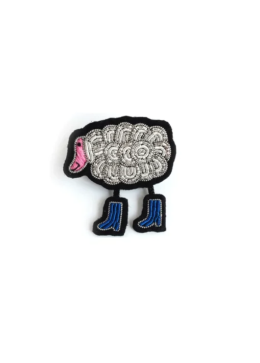 Broche brodée Mouton en bottes