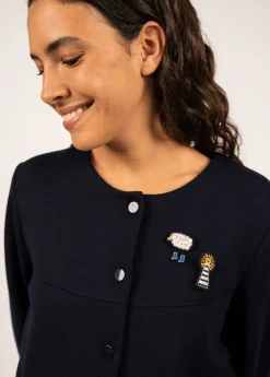Broche brodée Phare
