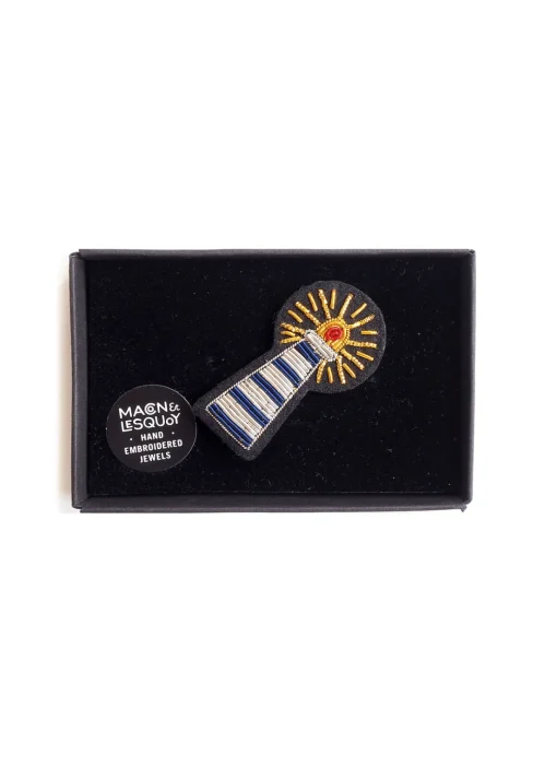 Broche brodée Phare