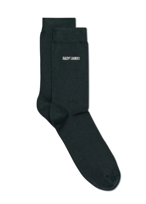 Chaussettes unies brodées 'Saint James'