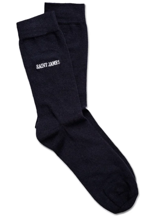 Chaussettes unies brodées 'Saint James'