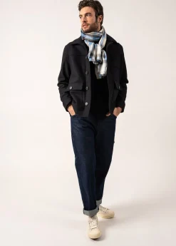 Foulard en coton et laine