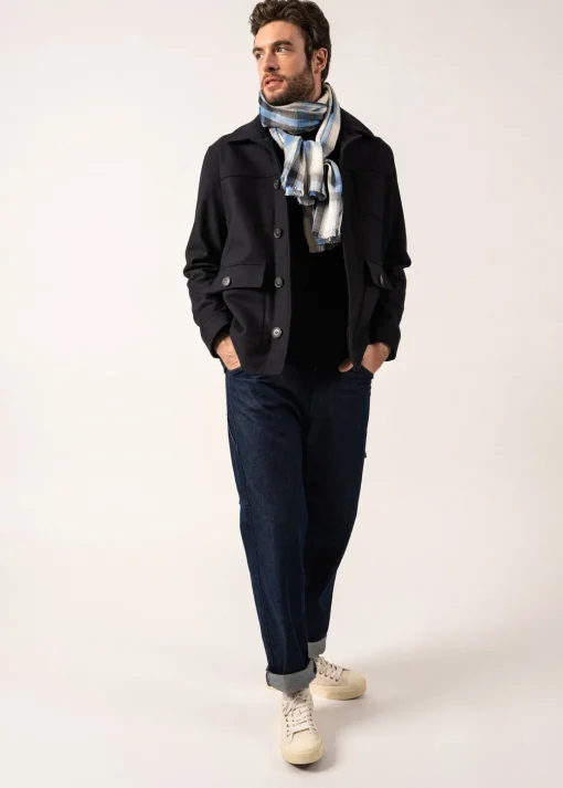 Foulard en coton et laine