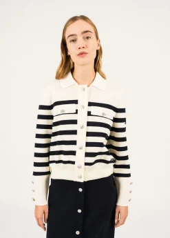 Gilet rayé en laine Rollet