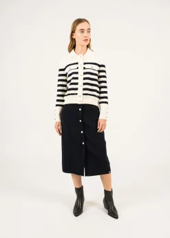 Gilet rayé en laine Rollet