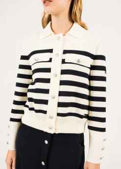 Gilet rayé en laine Rollet