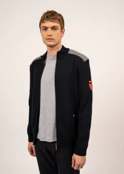 Gilet zippé en laine et drap de laine Serac Arpin