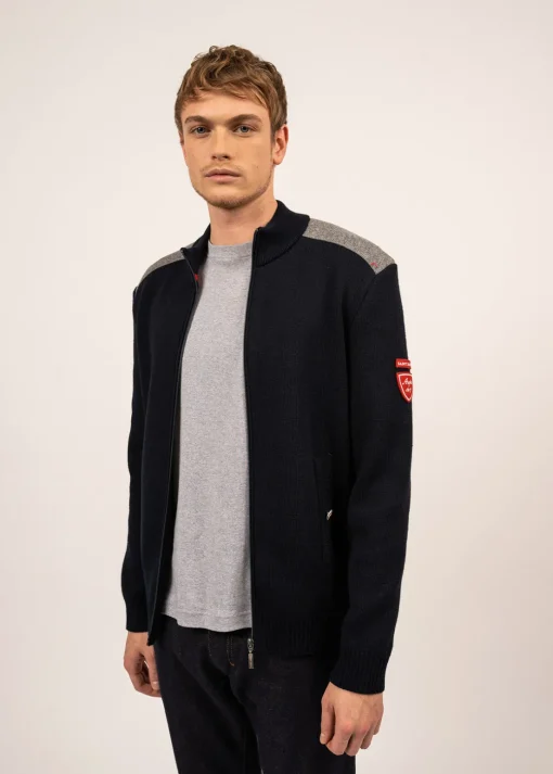 Gilet zippé en laine et drap de laine Serac Arpin