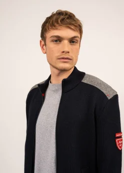 Gilet zippé en laine et drap de laine Serac Arpin