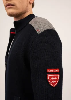 Gilet zippé en laine et drap de laine Serac Arpin