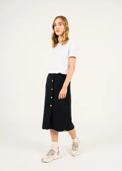 Jupe droite boutonnée en laine Ile Lacroix