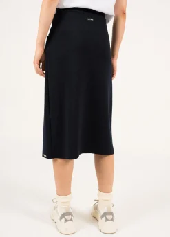 Jupe droite boutonnée en laine Ile Lacroix
