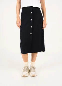 Jupe droite boutonnée en laine Ile Lacroix