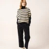 Poncho en laine rayé