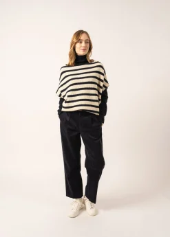 Poncho en laine rayé