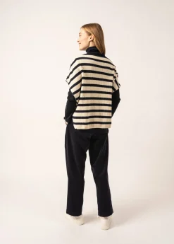 Poncho en laine rayé
