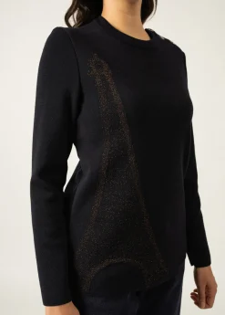 Pull Brégançon Eiffel à motif lurex