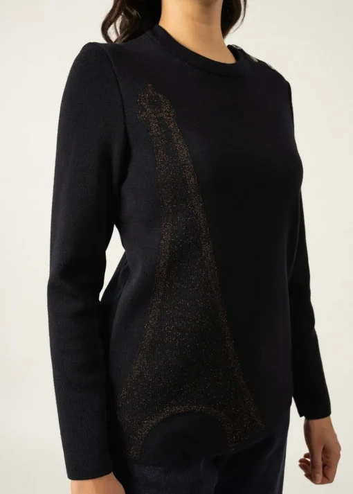 Pull Brégançon Eiffel à motif lurex