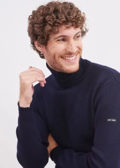 Pull col roulé marin