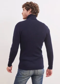 Pull col roulé marin