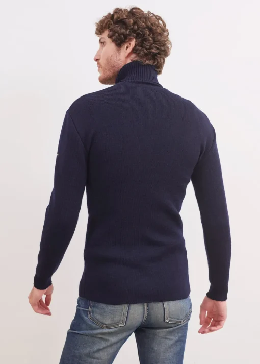 Pull col roulé marin