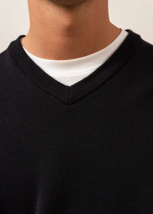 Pull col V Cuirassé à coudières
