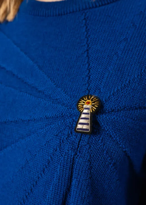 Pull en laine à broche Phare