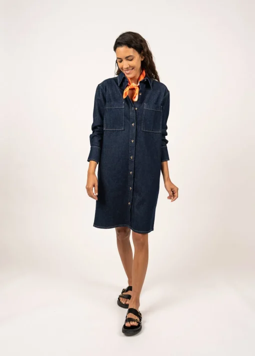 Robe chemise en jean Roxane