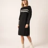 Robe en laine à rayures placées Nuage