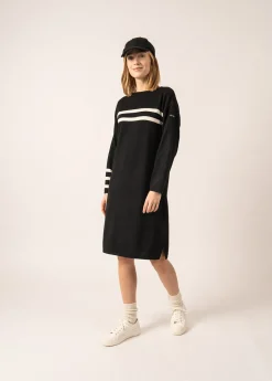 Robe en laine à rayures placées Nuage