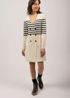 Robe rayée en laine Royale