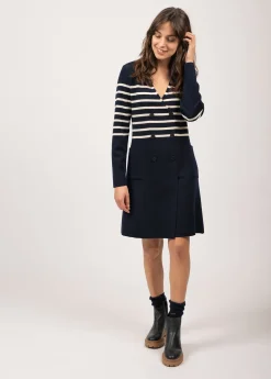 Robe rayée en laine Royale