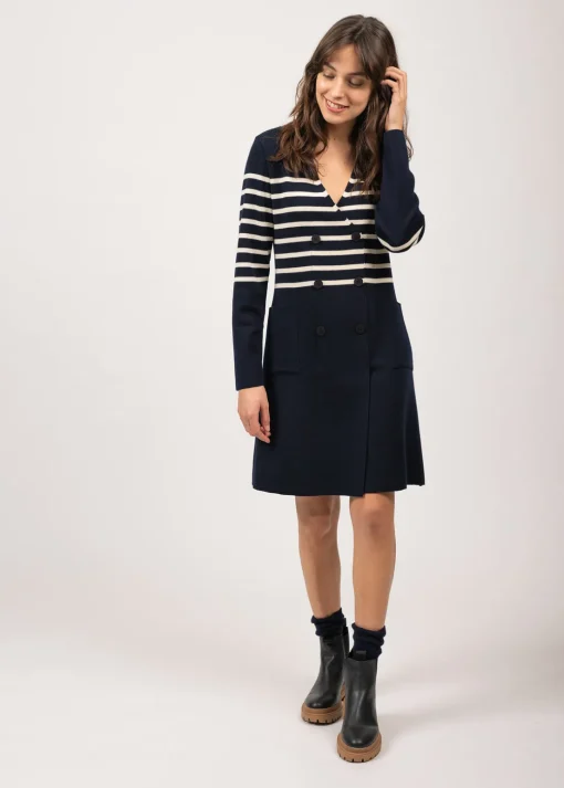 Robe rayée en laine Royale