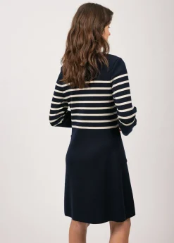 Robe rayée en laine Royale