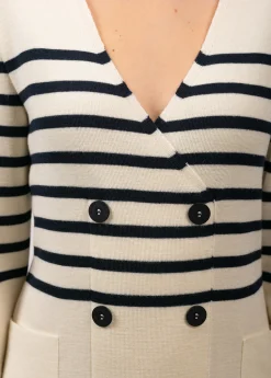 Robe rayée en laine Royale