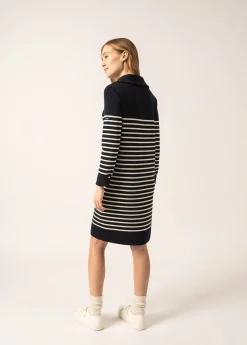 Robe rayée en laine Vague