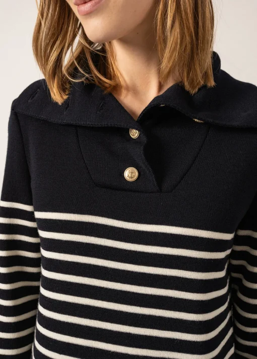 Robe rayée en laine Vague
